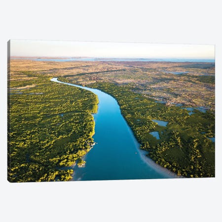 Mitchell River Golden Sunrise Aerial Canvas Print #JVO108} by James Vodicka Canvas Wall Art
