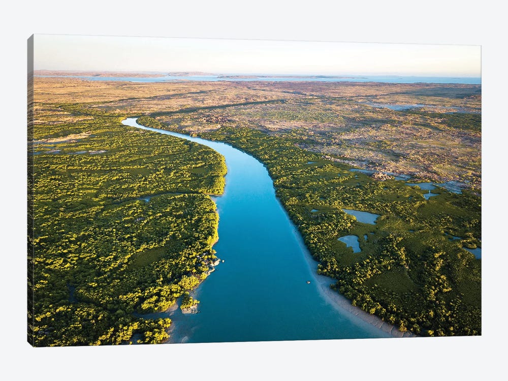 Mitchell River Golden Sunrise Aerial by James Vodicka 1-piece Canvas Art Print