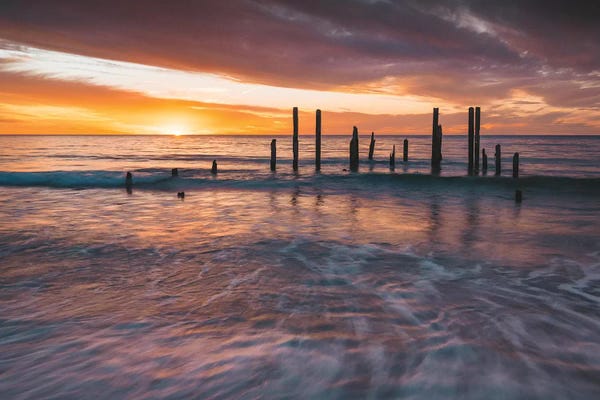 James Vodicka: Ocean Jetty Sunset by James Vodicka