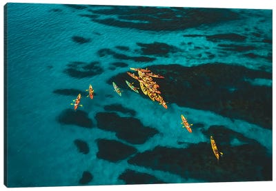 Ocean Kayaking Byron Bay Canvas Art Print - New South Wales Art