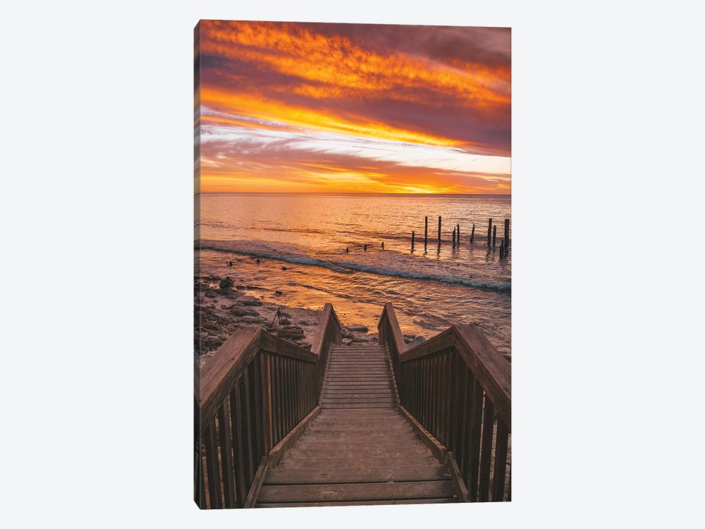 Beach Stairs Sunset by James Vodicka 1-piece Canvas Print