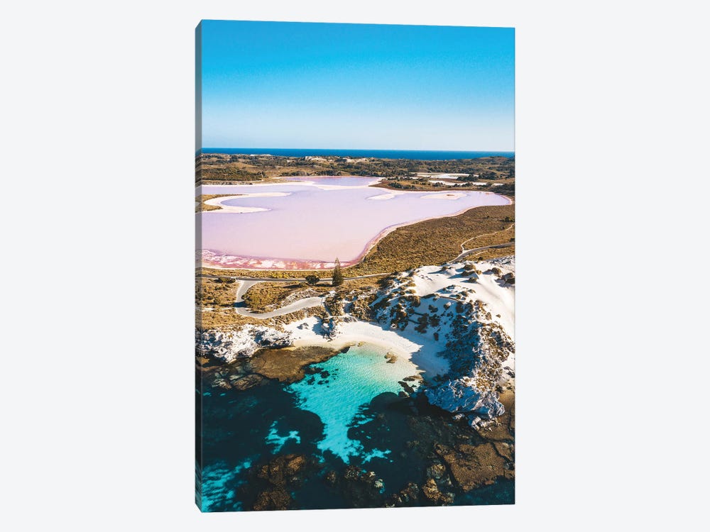 Pink Lake With Turquoise Ocean by James Vodicka 1-piece Canvas Print
