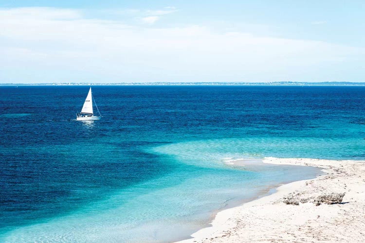 Beach with Sailing Boat