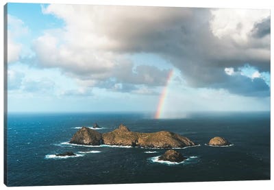 Ranbow Over Islands Aerial Canvas Art Print - Rainbow Art