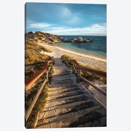 Rottnest Island Sunset Stairs Canvas Print #JVO149} by James Vodicka Canvas Wall Art