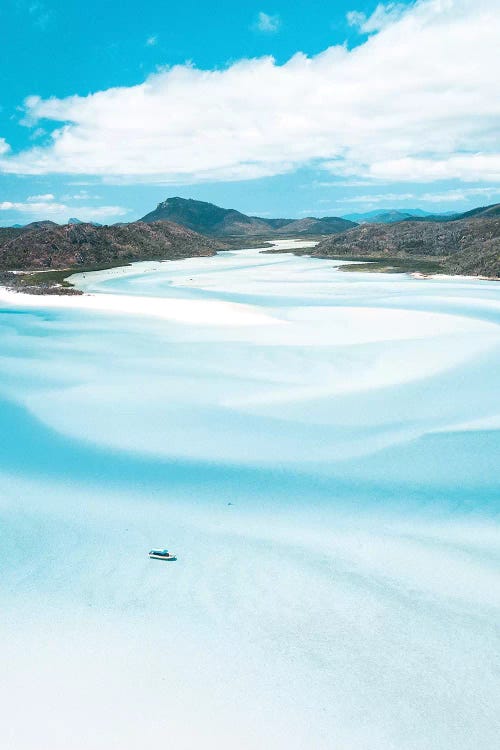 Sand Swirls Hill Inlet with Boat (tall)