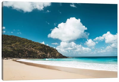 Secluded Island Beach Blue Water Canvas Art Print - James Vodicka
