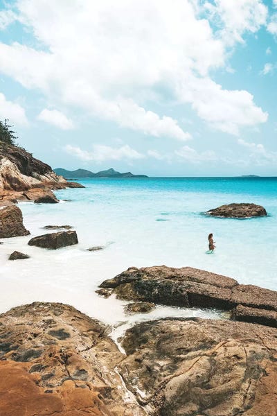 Bikini Girl In Ocean by James Vodicka art print