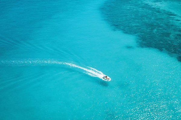 James Vodicka: Small Boat Turquoise Water by James Vodicka