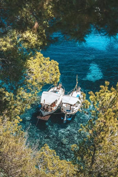 Spanish Coastline Boats by James Vodicka art print