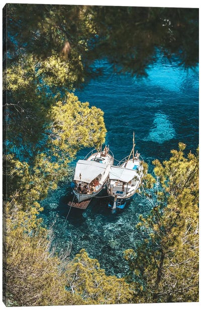 Spanish Coastline Boats Canvas Art Print - James Vodicka