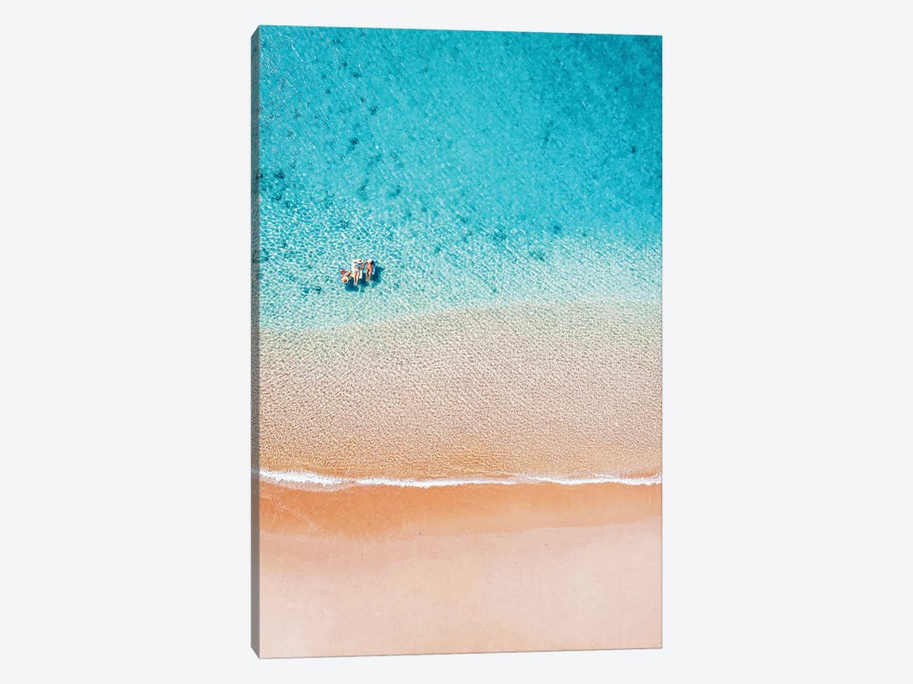 Summer Beach Friends Floating by James Vodicka 1-piece Canvas Art