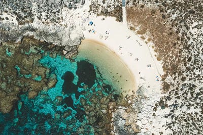 Summer Beach Island Aerial by James Vodicka art print