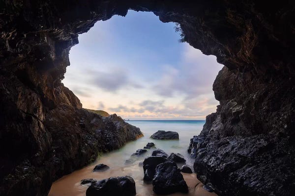 James Vodicka: Sunrise Sea Cave by James Vodicka