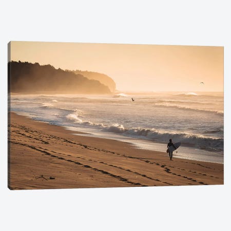 Sunrise Surfer Canvas Print #JVO179} by James Vodicka Canvas Print