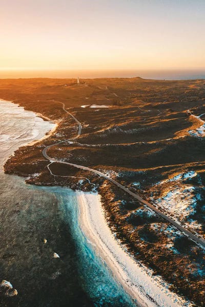 James Vodicka: Sunset Coastline Rottnest Island Aerial by James Vodicka