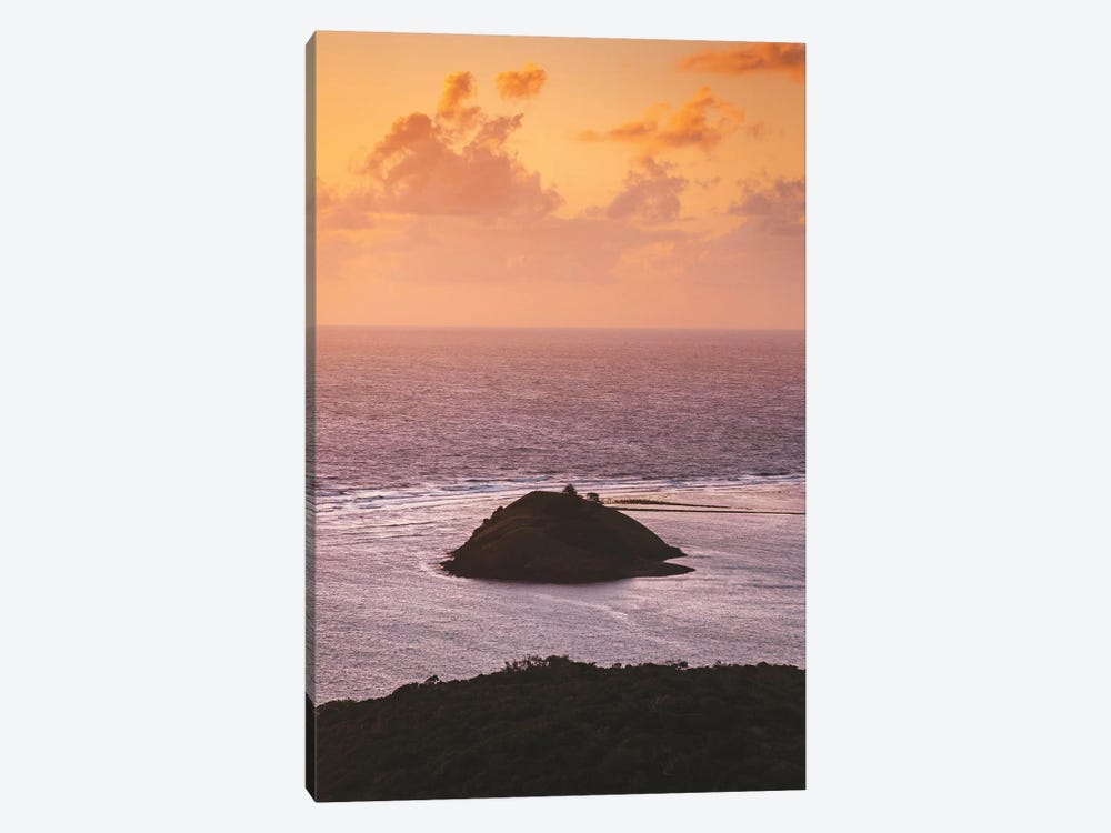 Sunset Colours Over Ocean With Island by James Vodicka 1-piece Art Print