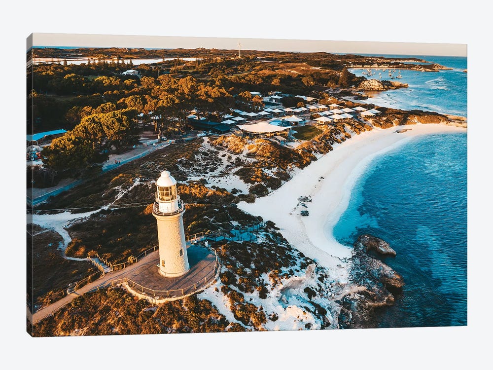Sunset Lighthouse Beach Aerial by James Vodicka 1-piece Canvas Art Print