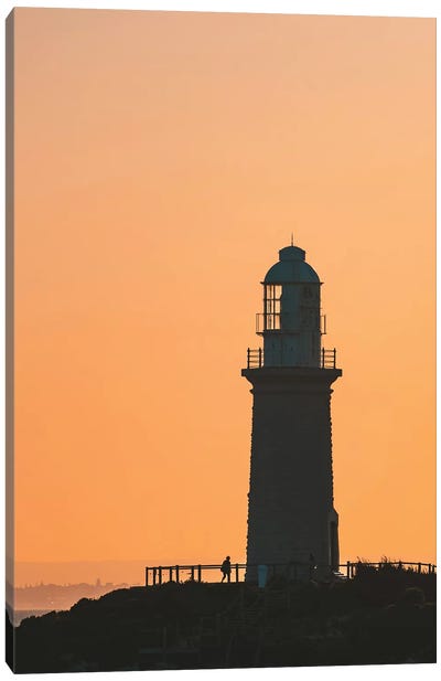 Sunset Lighthouse Silhouette Canvas Art Print - James Vodicka