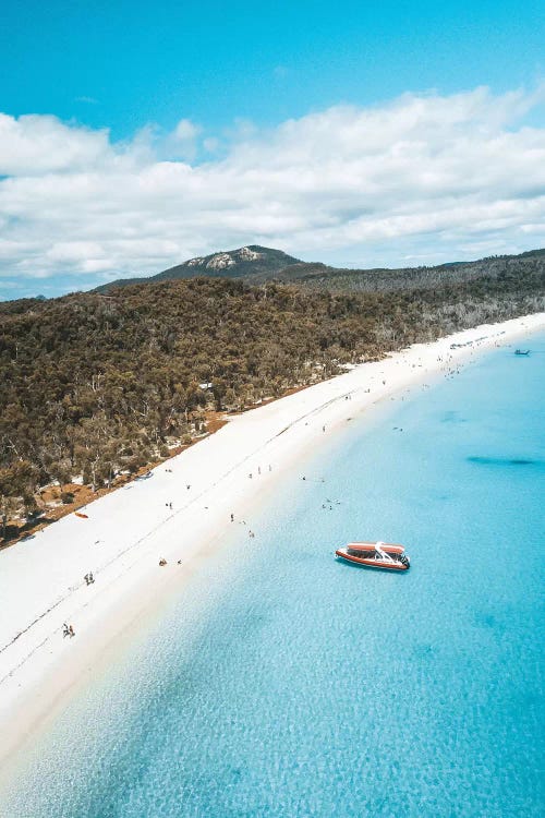 Blue Water White Sand Island Beach Aerial