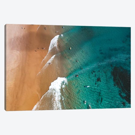 Surfers at The Pass Canvas Print #JVO195} by James Vodicka Canvas Wall Art