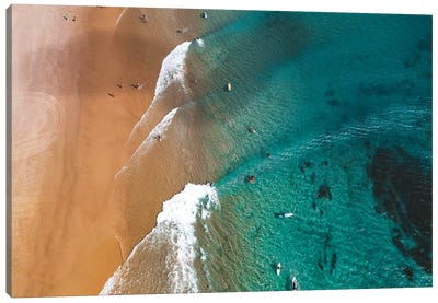 Surfers at The Pass Canvas Art Print - James Vodicka