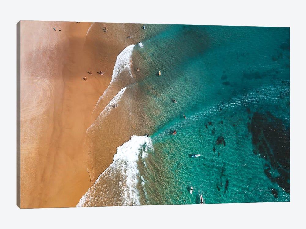 Surfers at The Pass by James Vodicka 1-piece Canvas Print