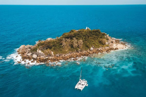James Vodicka: Tiny Island with Catamaran by James Vodicka
