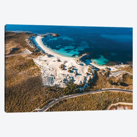 Turquoise Bays With Coastal Road Canvas Print #JVO207} by James Vodicka Canvas Wall Art