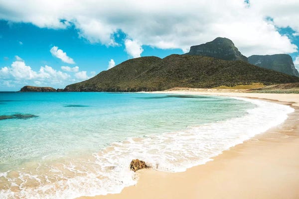James Vodicka: Volcanic Island Beach With Small Splash by James Vodicka