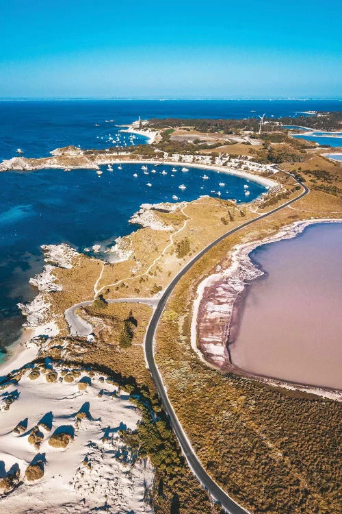 Coastal Road with Pink Lake by James Vodicka wall art