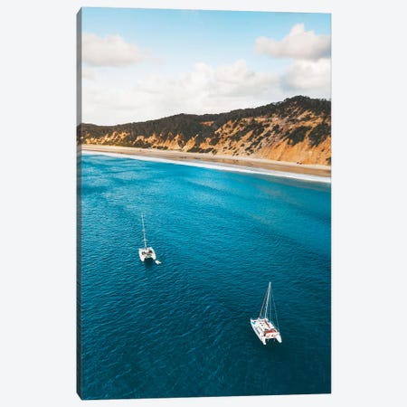 Coloured Sands Beach Boats Canvas Print #JVO29} by James Vodicka Canvas Artwork
