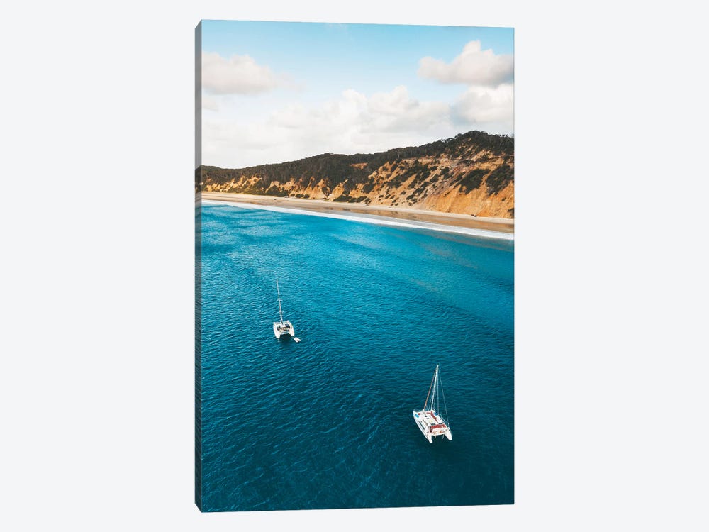 Coloured Sands Beach Boats by James Vodicka 1-piece Canvas Artwork