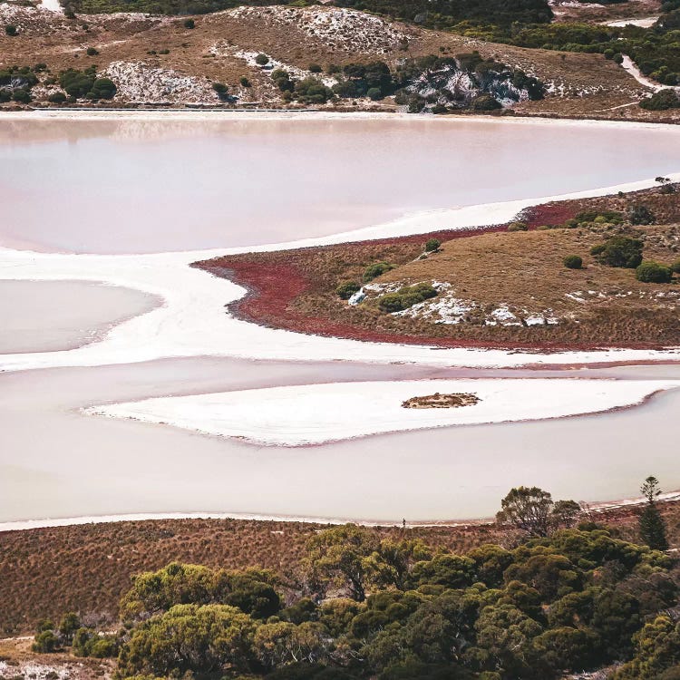 Abstract Pink Salt Lakes Aerial