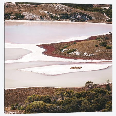 Abstract Pink Salt Lakes Aerial Canvas Print #JVO2} by James Vodicka Canvas Artwork