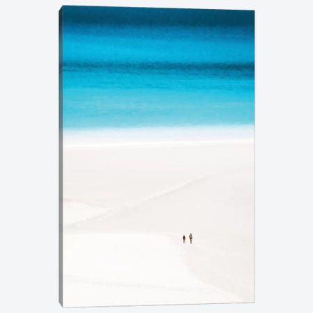 Couple Walk Secluded White Sand Beach Canvas Print #JVO30} by James Vodicka Art Print