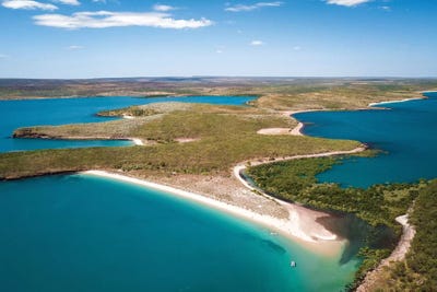 Hall Point Beach Aerial by James Vodicka art print