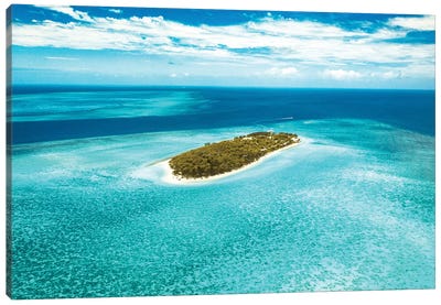 Heron Island Great Barrier Reef Aerial Canvas Art Print - Australia Art