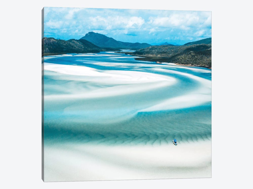 Hill Inlet Landscape Aerial (Square) by James Vodicka 1-piece Canvas Print