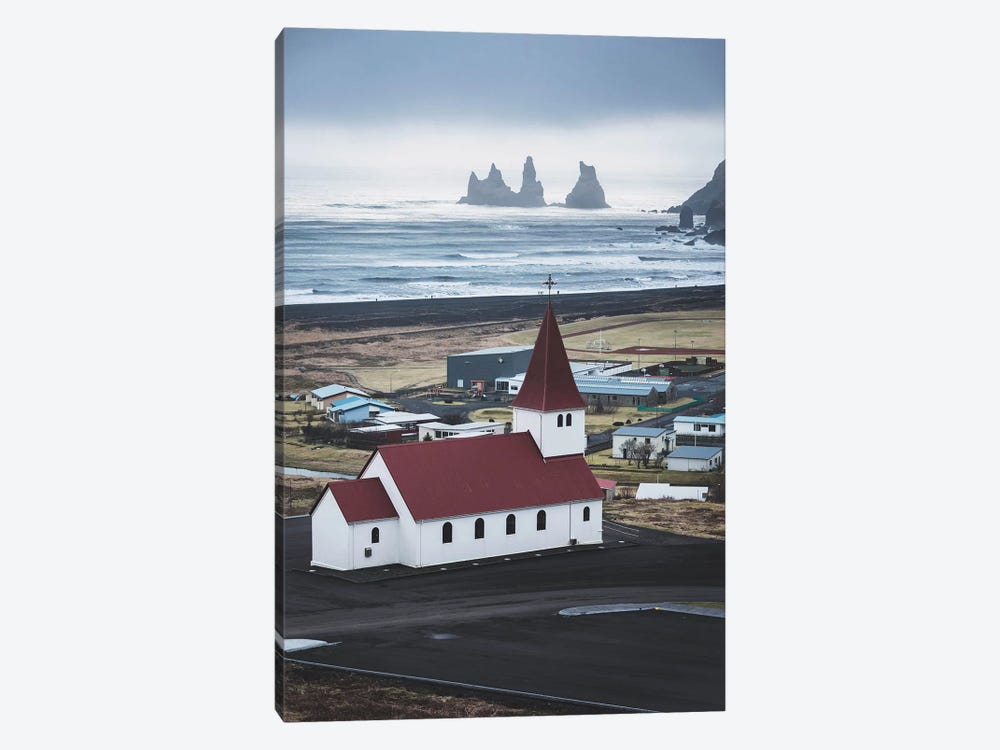 Icelandic Church Ocean View by James Vodicka 1-piece Canvas Print