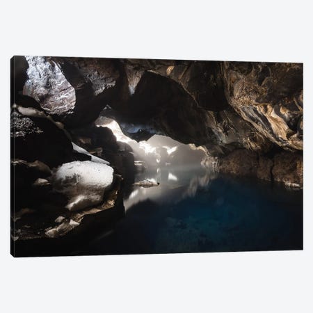 Icelandic Thermal Cave Reflection Canvas Print #JVO59} by James Vodicka Art Print