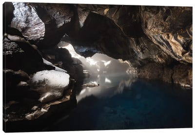 Icelandic Thermal Cave Reflection Canvas Art Print - James Vodicka