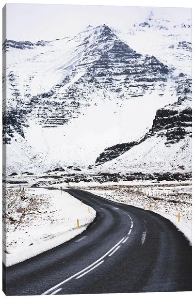 Icelandic Winter Road Canvas Art Print - James Vodicka