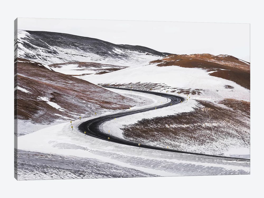 Icelandic Winter Road With Switchbacks by James Vodicka 1-piece Canvas Wall Art
