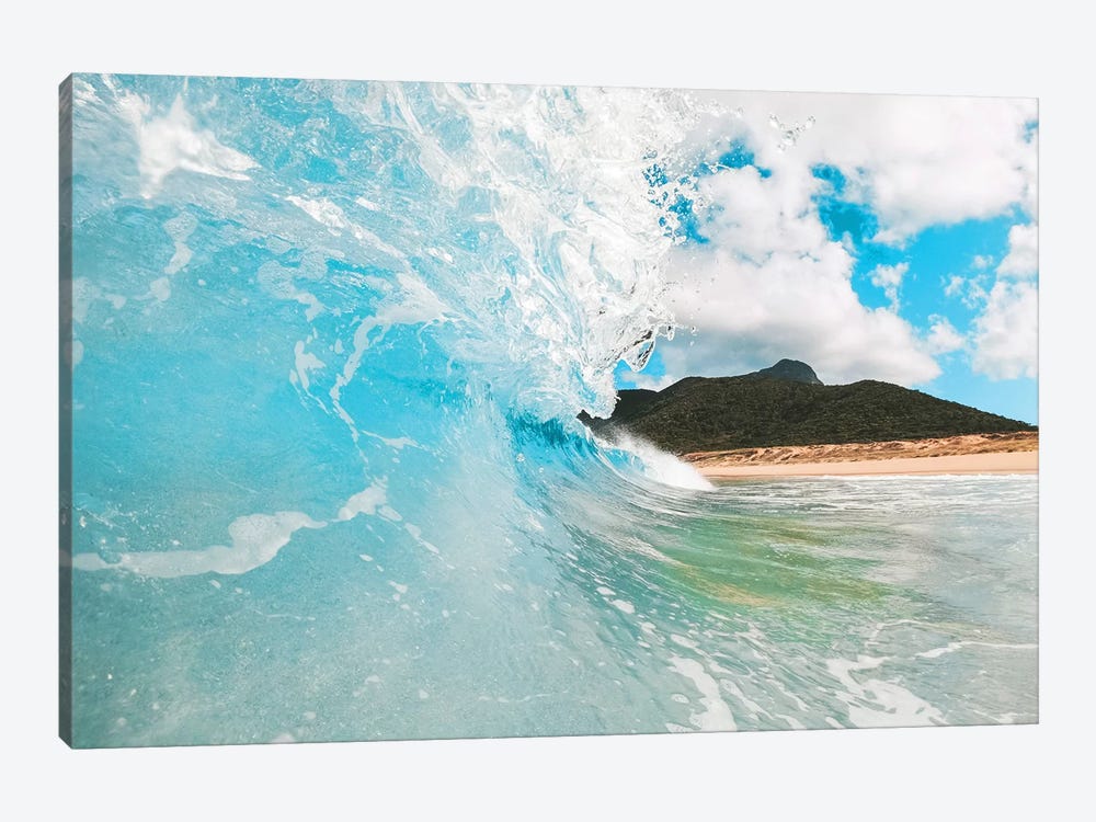 Island Surf Beach Wave Barrel by James Vodicka 1-piece Canvas Print
