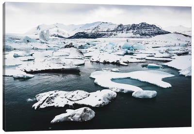Jökulsárlón Glacier Ice Lagoon 2 Canvas Art Print - Glacier & Iceberg Art