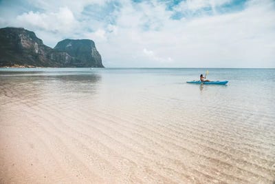 Kayaking Paradise Beach by James Vodicka art print
