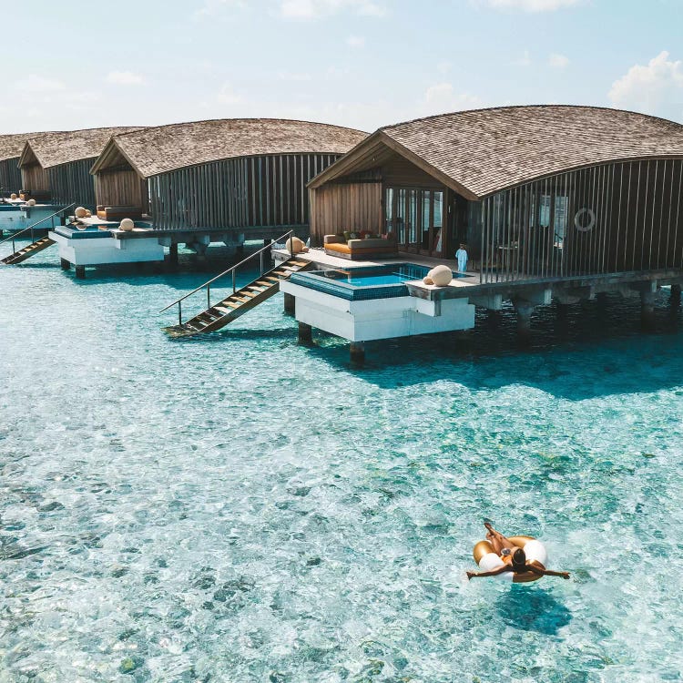 Maldives Resort Bungalows Girl Pool Ring