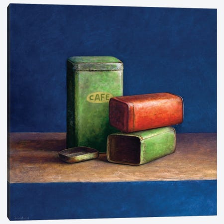 Tin Boxes II Canvas Print #JVR10} by Jos van Riswick Canvas Art