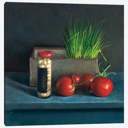 Still Life With Tomato Canvas Print #JVR8} by Jos van Riswick Canvas Art